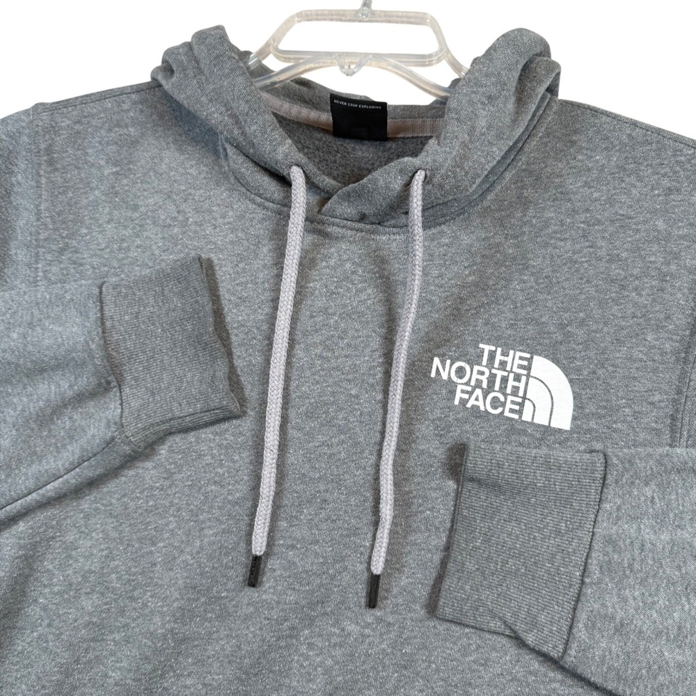 The North Face Hoodie Mens Small Gray Never Stop Exploring Graphic Pullover